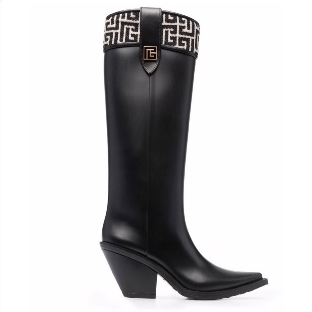 Balmain tess-jacquard serial boots  Sz 7